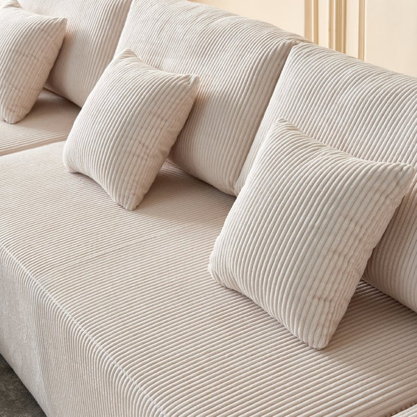 English Elm Reversible Corduroy U-Shaped Sectional Sofa - Plush Comfort For Modern Living Rooms! W1765S00118-GIGA