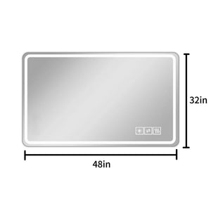 English Elm 48*32 Anti-Fog LED Bathroom Mirror with Explosion-Proof Glass, 3-Color Touch Dimmable Lighted Vanity W2709P179149