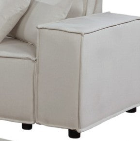 English Elm Milano Modular Sectional Sofa with Ottoman Linen Upholstery European Low Profile B2749S00077