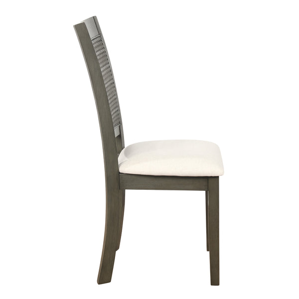 OSP Home Furnishings Walden Cane Back Dining Chair  - Set of 2 Linen / Antique Grey