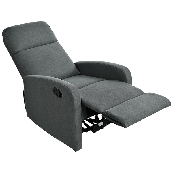 English Elm Christopher Knight Home® - Modern Recliner Plush Manual Recliner Chair with Ergonomic Support, 3-Position Backrest, Durable Fabric Comfort Charcoal N763P256491E