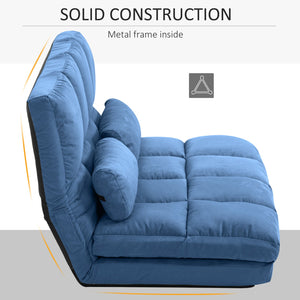 English Elm Homcom Convertible Floor Sofa Chair Bed With Adjustable Backrest & Pillows - Space-Saving Comfort W2225P217473