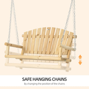 English Elm Outsunny 2-Seater Porch Swing - Durable Hanging Bench With Adjustable Chains For Decks & Patios W2225P217701-GIGA