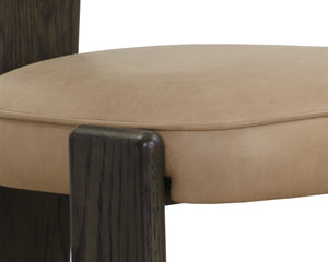 Sunpan Horton Dining Chair Set of 2 – Contemporary Design with Luxurious Upholstery and Unique Character Dark Brown / Sahara Sand Leather