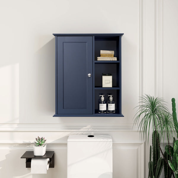 English Elm Upgraded Wall Mounted Bathroom Cabinet Mdf Soft Close Over Toilet Organizer Blue T3785P356596