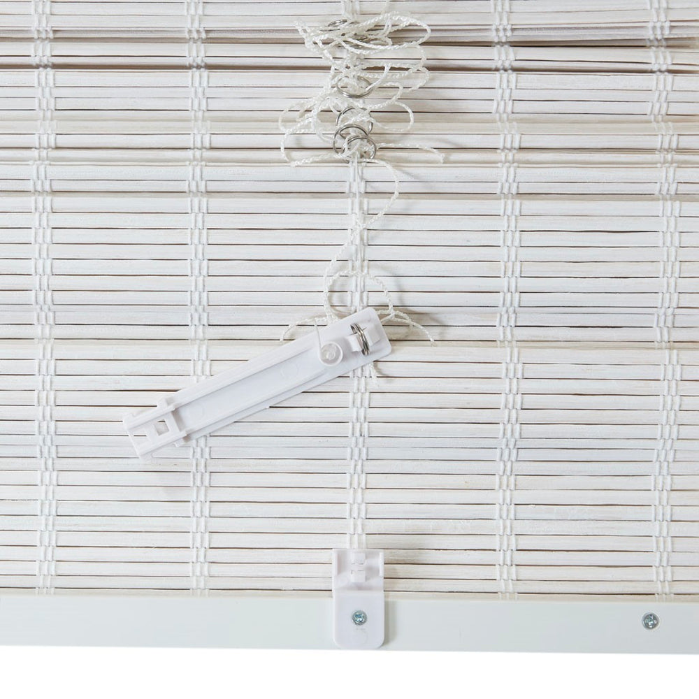 English Elm Bamboo Cordless Light-Filtering Roman Shade 33x64" — Eco Bamboo Woven Privacy Shade with Brackets B035129670