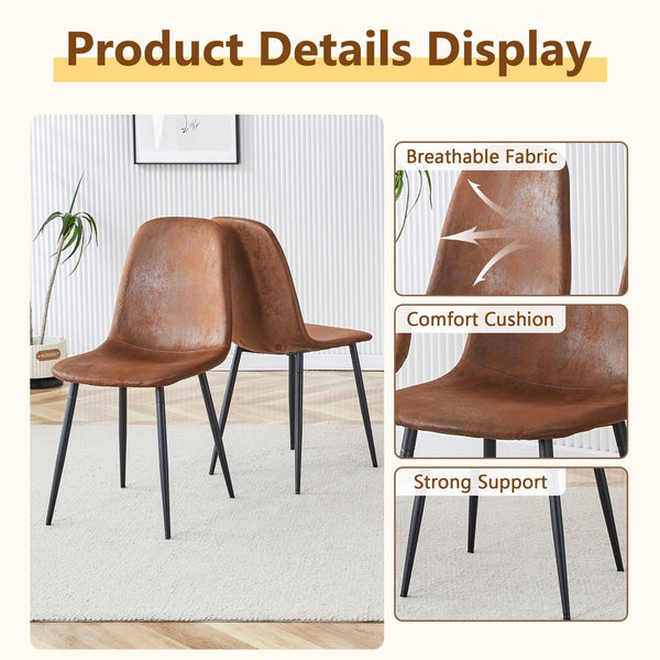 English Elm Table and Chair Set Round 47 Inch Geometric Mdf Top with Storage Shelf 4 Upholstered Seats W1151S04076
