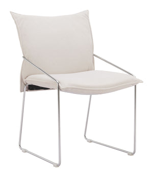 Zuo Modern Pola Dining Chair Set Of 2 - Modern Elegance With Sleek Design For Hospitality And Home Décor White 100% Polyester,Plywood,Steel 110869-zuo-modern