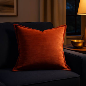 English Elm Homey Cozy Velvet Throw Pillows Plush Set of Two for Luxe Living Room Decor Reddish Brown B357P465719