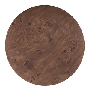 English Elm Burl Veneer Round Coffee Table Swivel Top Two Drawers Walnut Living Room N735P387206D
