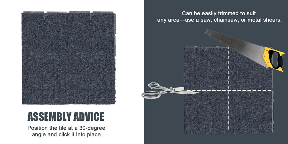 English Elm Mat Grey Plastic Deck Tiles – Durable, Easy-Clean Flooring with Soft Texture for Homes, Offices, Commercials W1859P301138