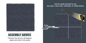 English Elm Mat Grey Plastic Deck Tiles – Durable, Easy-Clean Flooring with Soft Texture for Homes, Offices, Commercials W1859P301138