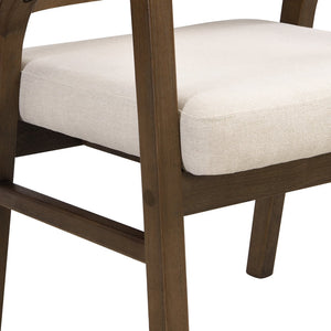 English Elm Wooden Rubberwood Dining Chairs with Woven Rattan Back Ergonomic Seat Set of 2 Beige,Walnut N771P256965T