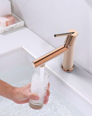 English Elm Rose Rose Gold Single-Handle Bathroom Faucet Deck Mount for Vanity RV Modern 1.5 GPM Zinc Alloy Finish T3177P289657