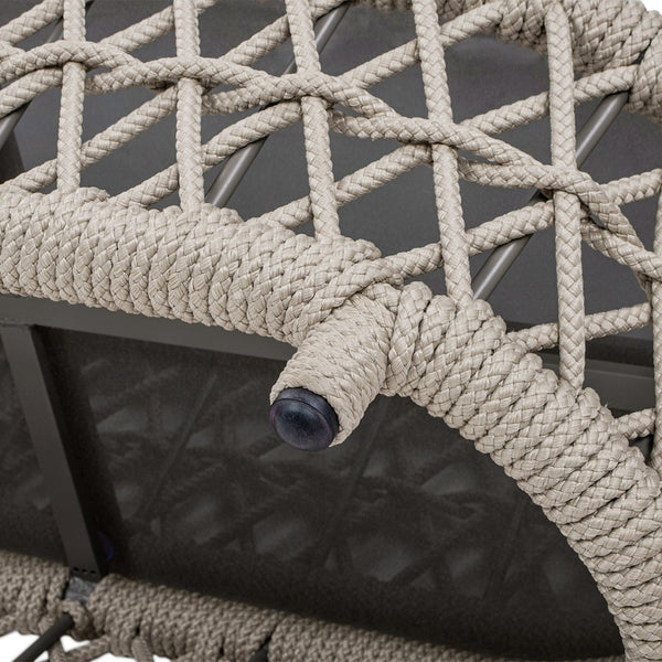 English Elm Jennifer Taylor Home - Everly 43.5" Oval Woven Patio Coffee Table in Light Beige Olefin — Reversible Glass/Stone Top, UV-Proof Rope B2719P318947