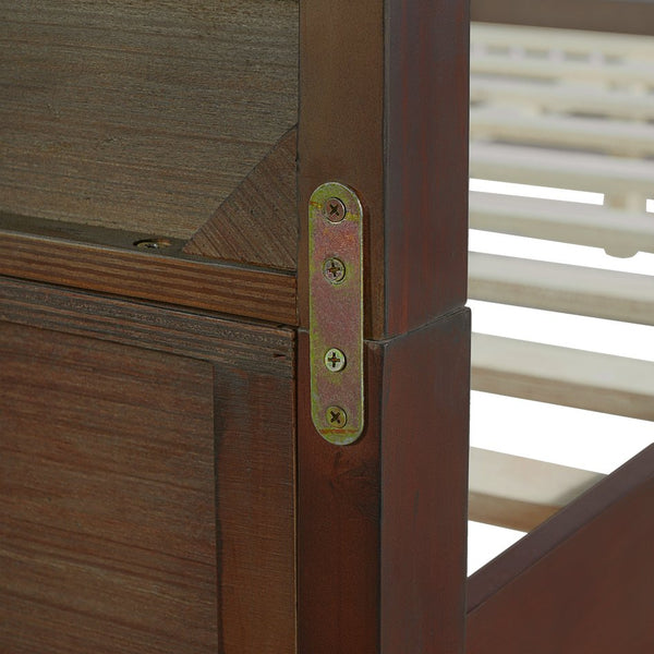 English Elm Christopher Knight Home® - Pine Solid Wood King Size Bed In Dark Walnut – Durable, Stylish, No Box Spring Needed, Easy Assembly N770P291026W_N770P291027W