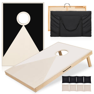 English Elm Solid Pine Regulation Cornhole Set with Uv Printed Boards and 8 All Weather Bean Bags W1790P195747
