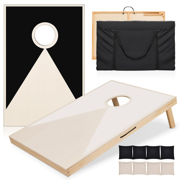 English Elm Solid Pine Regulation Cornhole Set with Uv Printed Boards and 8 All Weather Bean Bags W1790P195747