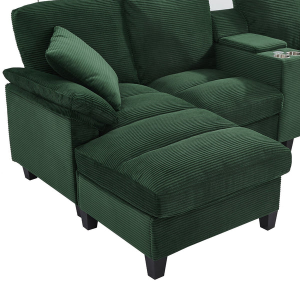 English Elm Swivel Barrel Accent Chair Chenille Tufted Round Club Seat for Living Room Lounge Green N719S002180F