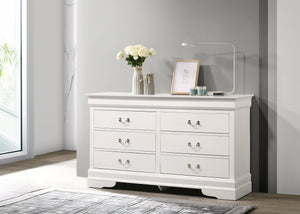 English Elm Louisphillipe G02190-D White Traditional Dresser With Curved Moldings & Durable Storage Solutions B078107859
