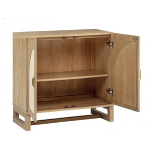 English Elm Boho Rattan Arched Sideboard with Soft Close Doors and Oak Finish for Any Room B011P474819