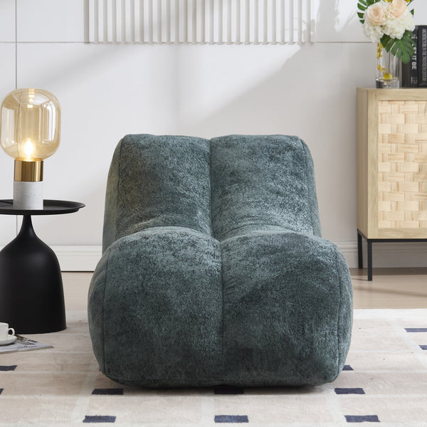 English Elm Creative Bean Bag Sofa Chair with Plush Superfiber Cover and Soft Foam Filling for Luxe Comfort Light Blue W1996P266411