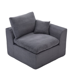 English Elm UNITED Cloud Couch Modular Sectional Sofa with Corduroy Cover, Ergonomic 2-Seater, No Assembly Needed Dark Gray W1568P371127