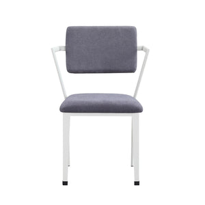 English Elm Metal Metal Frame Office Chair with Padded Cushion for Kids Room, Open Back, Timeless White Gray Finish PMID: stylish B016P322887