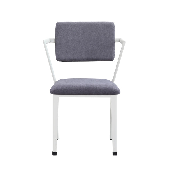 English Elm Metal Metal Frame Office Chair with Padded Cushion for Kids Room, Open Back, Timeless White Gray Finish PMID: stylish B016P322887