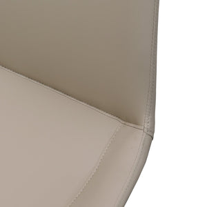 English Elm Light Grey PU Leather Dining Chair Set of 2 with Metal Legs, Modern Upholstered, Stain-Resistant, Sturdy Design T3967P392414