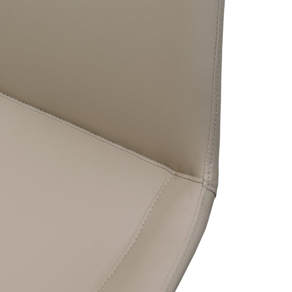 English Elm Light Grey PU Leather Dining Chair Set of 2 with Metal Legs, Modern Upholstered, Stain-Resistant, Sturdy Design T3967P392414