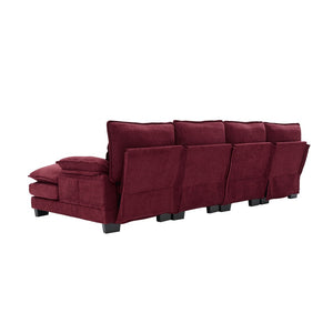 English Elm United We Win U Shaped Cloud Couch - Luxurious Chenille 4-Seat Sectional With Memory Foam & Storage W1568S00214-GIGA