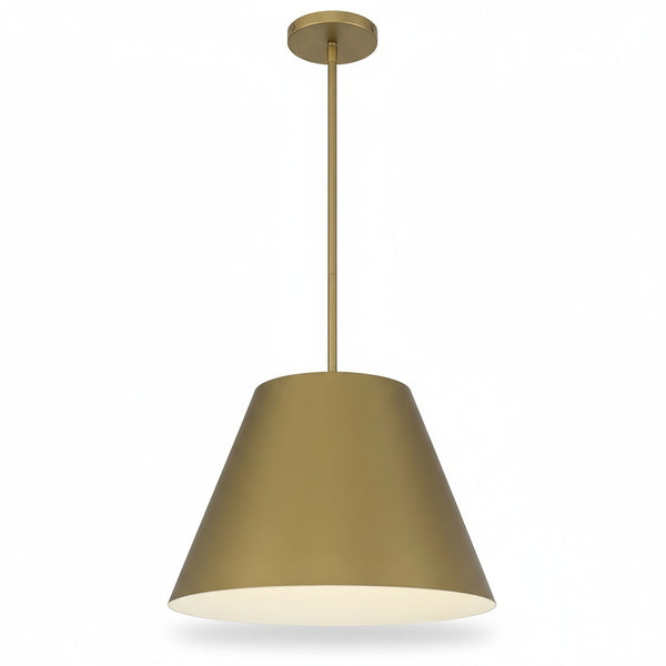 English Elm 16 Inch Sculptural Matte Pendant Light with Etched Glass Diffuser for Kitchen or Dining Antique Brass B370P403646