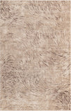 Unique Loom Oasis Wave Machine Made Abstract Rug Brown, Beige/Ivory/Light Brown 6' 0" x 9' 0"