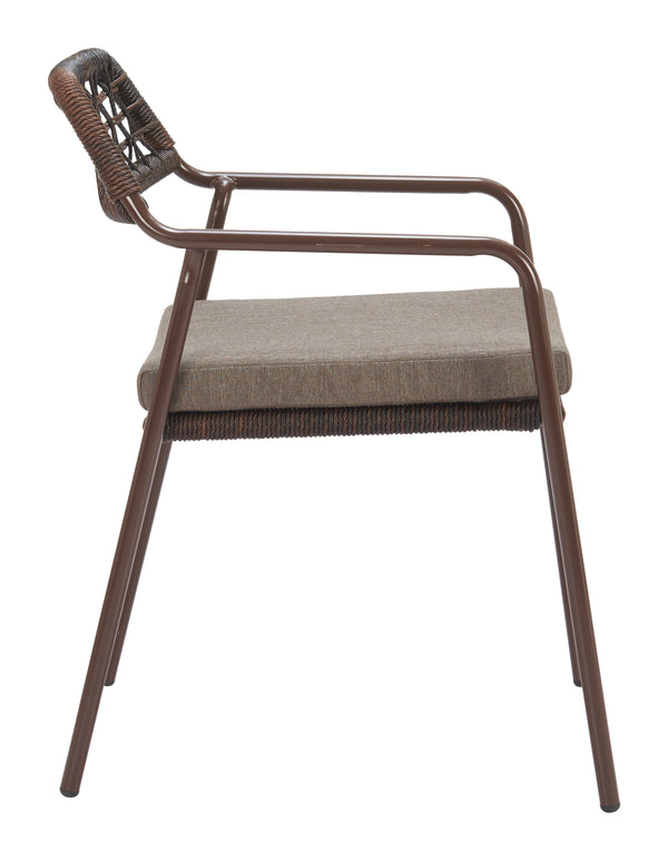 Zuo Modern Rio Dining Chair Set Of 2 - Modern Design With Durable Outdoor Fabric And Stylish Rattan Weave Brown 100% Olefin,Steel,100% Polyethylene 704168-zuo-modern