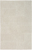 Nourison Textured Home TXH02 Machine Made Power-loomed Borderless Design Indoor Only Modern Scandinavian Rug Beige Ivory, Beige Ivory 100% Polyester 841491141458