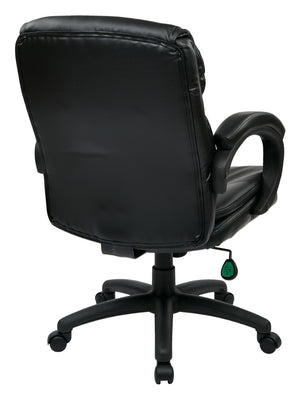 OSP Home Furnishings High Back Executive Office Chair Bonded Leather Ergonomic Swivel Seat with Lumbar Support Mid EC9231-EC3