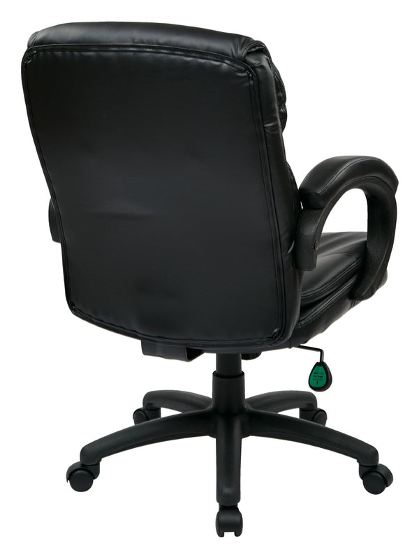 OSP Home Furnishings High Back Executive Office Chair Bonded Leather Ergonomic Swivel Seat with Lumbar Support Mid EC9231-EC3