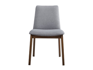 English Elm Kaela Light Gray Fabric Side Chair Set of 2 — Scandinavian Padded Seat, Walnut Finish Wood Legs, Durable Comfort B2726P246307