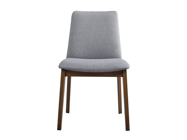 English Elm Kaela Light Gray Fabric Side Chair Set of 2 — Scandinavian Padded Seat, Walnut Finish Wood Legs, Durable Comfort B2726P246307