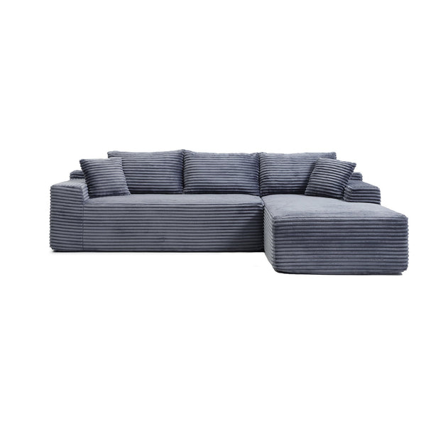 English Elm 105'' Modular L-shaped Sectional Deep Seat Corduroy Couch for Living Room Lounging W1117P377714