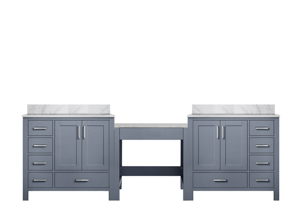 English Elm Dark Grey Double Bath Vanity With Carrara Marble Top - Stylish Storage For Elegant Bathrooms B2731S00625