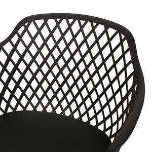 English Elm Christopher Knight Home® - POPPY Weather-Resistant Outdoor Dining Chair with Diamond Mesh Design, Sturdy Polypropylene Comfort Black 24 L x 23.5 W x 22.4 H 69069.00BLK