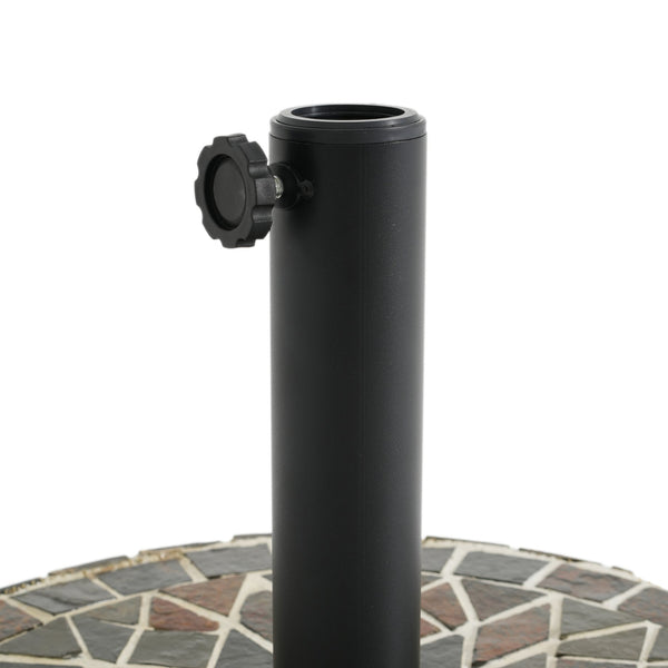 English Elm Enzo Mosaic Concrete Outdoor Umbrella Base with Ceramic Tile Inlay for Patio Use N775P407248M