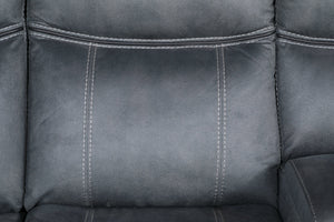 English Elm Dollum Two Tone Nubuck Manual Recliner Sectional Sofa with USB Port, Cupholder Console, Tufted Comfort Gray 69 L x 30 W x 26 H B2726S00124