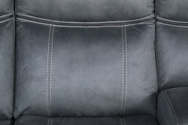 English Elm Dollum Two Tone Nubuck Manual Recliner Sectional Sofa with USB Port, Cupholder Console, Tufted Comfort Gray 69 L x 30 W x 26 H B2726S00124