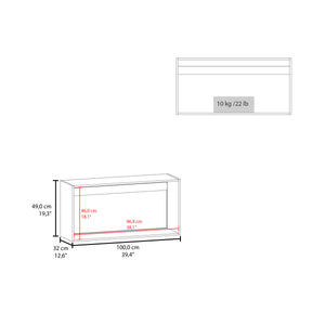 English Elm Wall cabinet 19"H Double-Door White Engineered Wood with Two Shelves, Metal Handles, Compact Durable Storage B097P221380