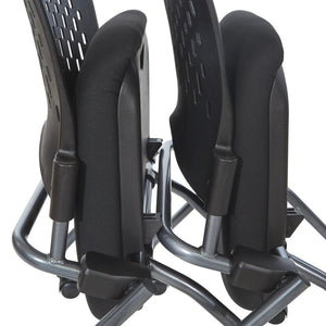 OSP Home Furnishings Soft-flex Frame Steel Folding Chair Cushioned Seat Ventilated Back for Office Use Coal 83220-30