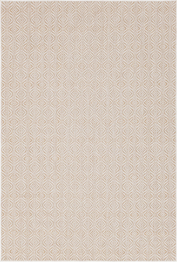 Unique Loom Outdoor Trellis Deco Trellis Machine Made Trellis Rug Taupe, Ivory 6' 1" x 9' 0"