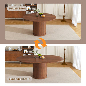English Elm 59-inch Expandable Glass Top Dining Set Seats 8 with Upholstered Chairs X-base W2700S00113
